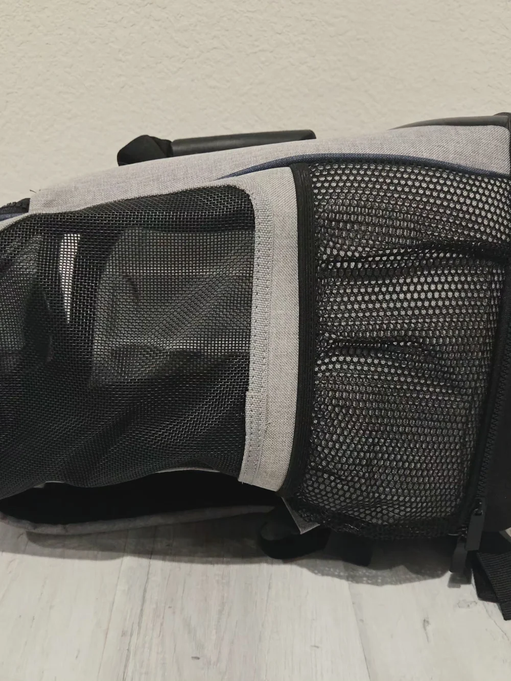 Black & Gray Mesh Cat Carrier Backpack with Comfortable Straps